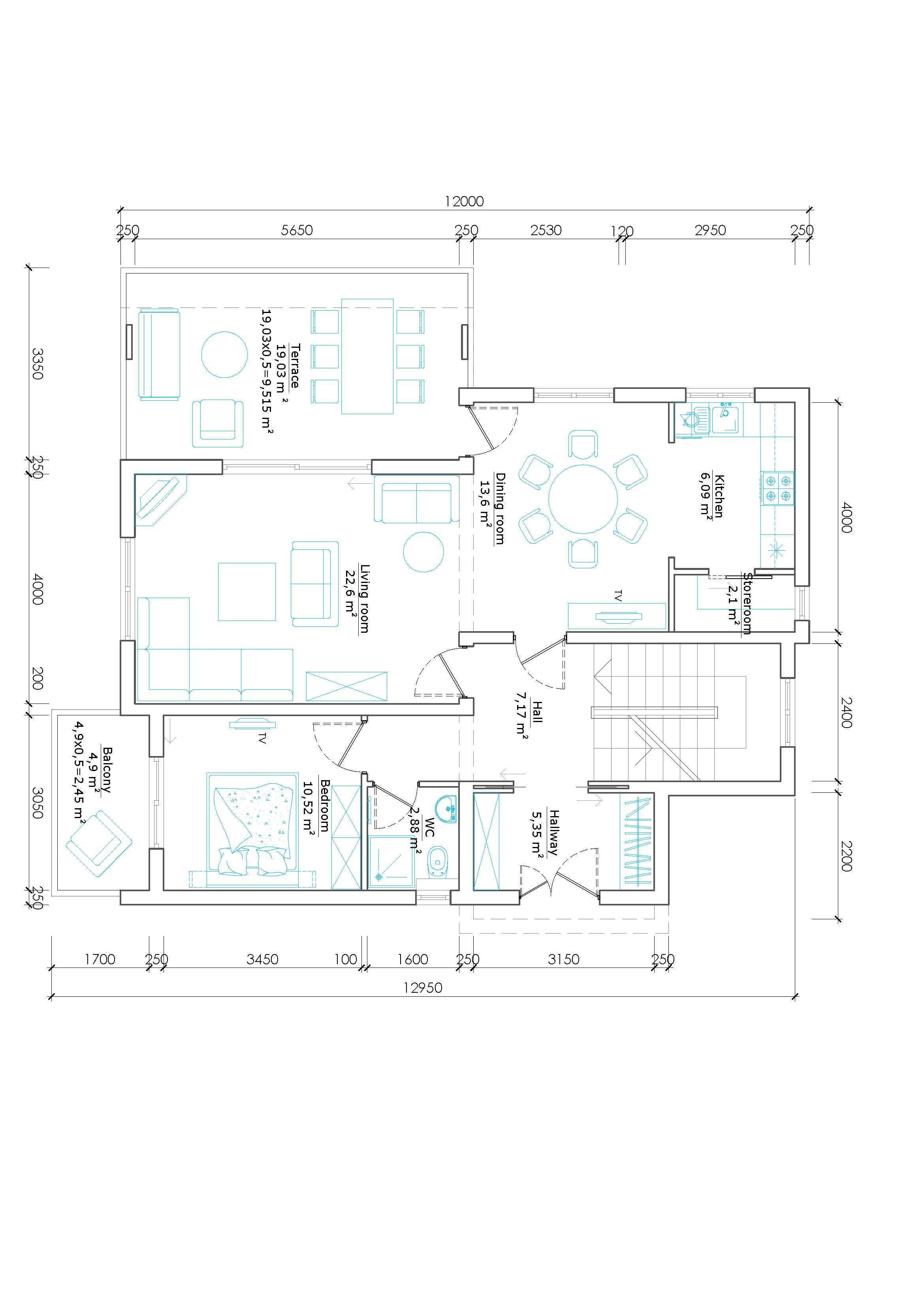 First-floor plan of Villa Edelweiss