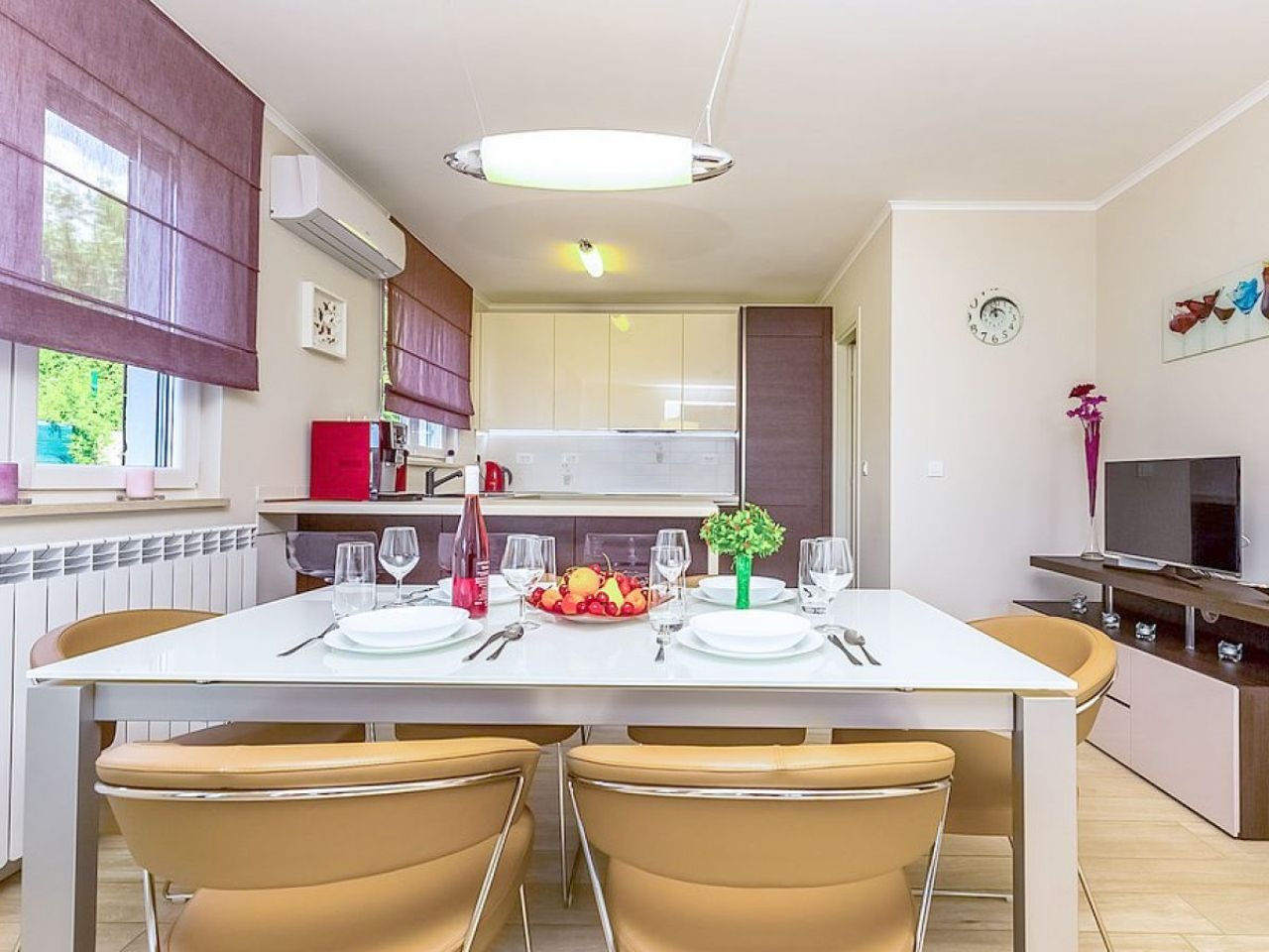 Kitchen and indoor dining area